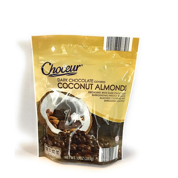 Choceur Dark Chocolate Covered Coconut Almonds 10 Oz