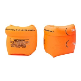 2-4 Pcs Inflatable Arm Swimming Floaties Bands, Floatation Water Wings, Swimming Arm Ring Floatie for Children and Adults 30-150LBS (Orange)
