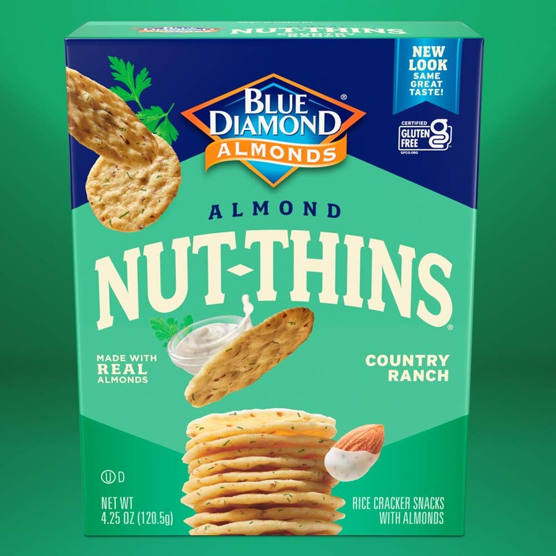Blue Diamond Almond Nut Thins Cracker Crisps, Country Ranch, 4.25