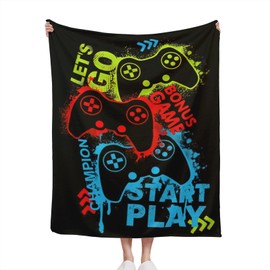 Conank Gamer Blanket - Gaming Blanket Throw - Gamer Throw Blankets for Game Lovers - Video Game Blankets Cozy Stylish Room Couch Bed Sofa Decor 40"x50"