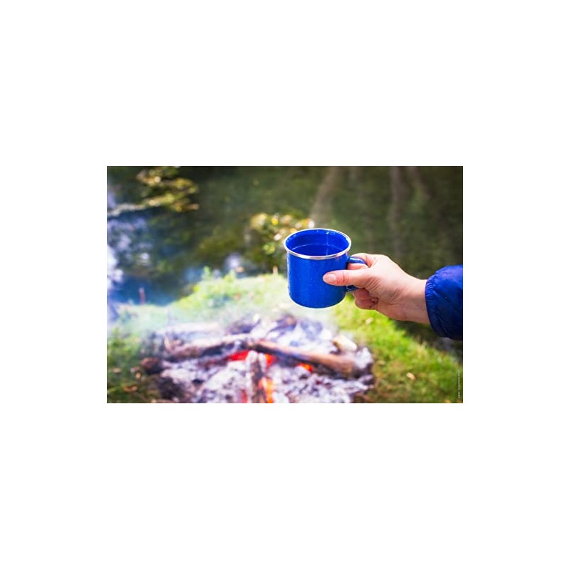 CAO Enamel Mugs 380ml Camping Hiking Adult Unisex Blue 8cm