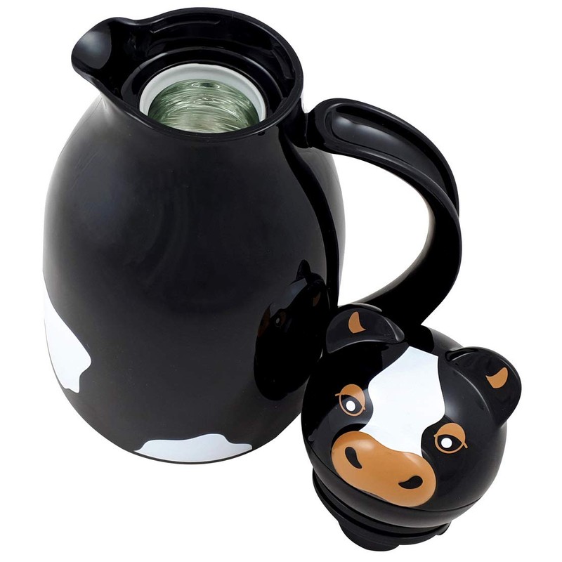 Helios Thermo-Cow Vacuum Jug Black 1 Litre, 30 x 30