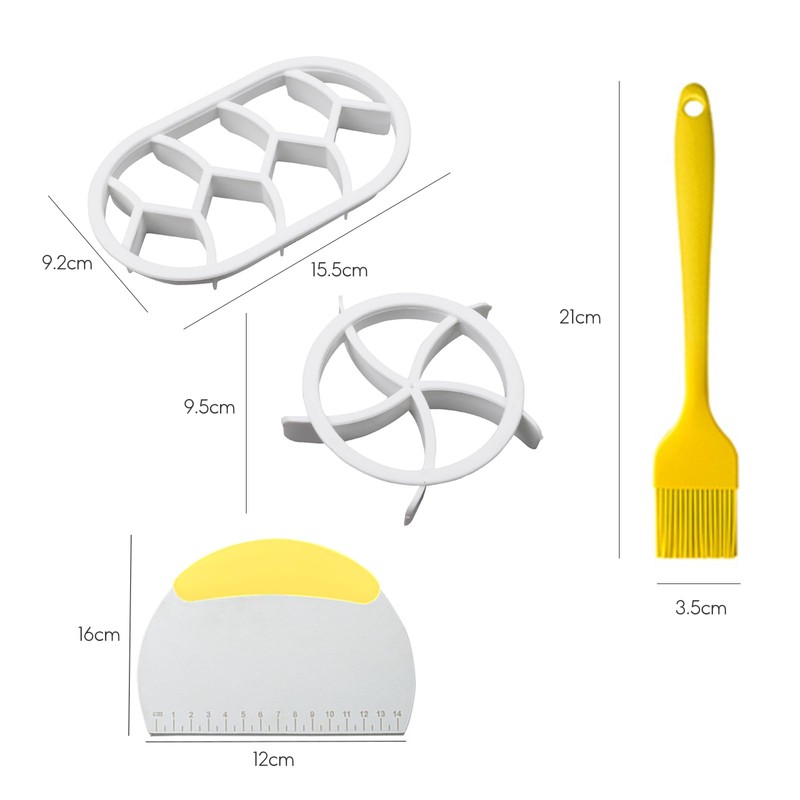 HXSYKJDM Set of 4 Bread Stamp Set, Bread Press, Bread