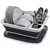 Masirs Pop-Up Collapsible Dish Drying Rack: Convenient Storage, Drains into