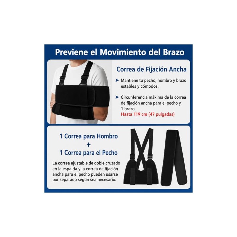 Cabestrillo para Brazo Adulto, Inmovilizador de Hombro Universal