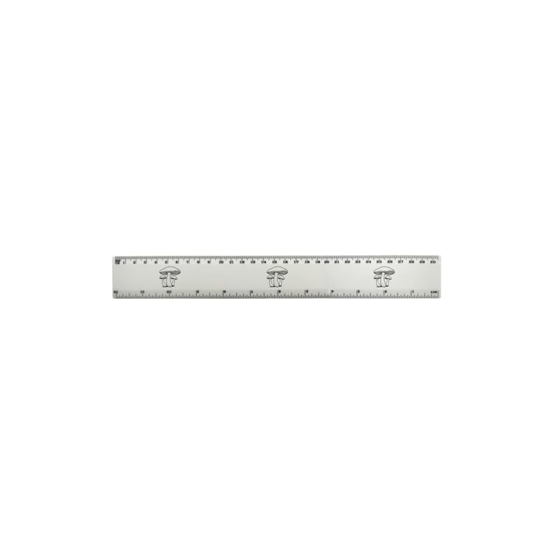'Three Mushrooms' 30cm (12 Inch) White Plastic Ruler (RL00092852)