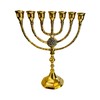 Salomons Menorah Brass, alto 10 pulgadas, 7 ramas, velas Menorah,