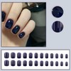 [ALLEVG] Nail Tip, Blue, 24 Pieces, Nail Tip, Short, Autumn,