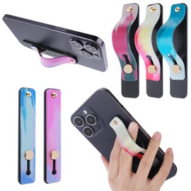 Cobee Phone Loop Finger Holders, 5 Pcs Phone Strap Grip Holder Telescopic Cell Phone Stands Universal Silicone Colorful Phone Grip Stand Compatible with Most Smartphones, Tablets(Color Painting)