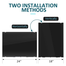 Black Glass Dry Erase Board 24 x 18", Magnetic Glass Whiteboard with Black Surface for Wall, 2 x 1.5' - 2 Markers, 1 Eraser, 1 Tray