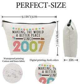 16th Birthday Gifts for Girls, Funny 16 Year Old Gift Makeup Bag, 2006 16th Birthday Makeup Bags for Her, Teens, Sister, Friend, Daughter, Niece, Granddaughter, Making The World a Better Place Since 2006 (2006 Makeup Bag)