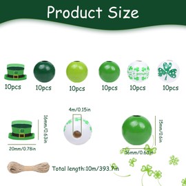 40 Pieces 14 mm 20 mm Snowman Wooden Beads Christmas Snowman Wooden Beads Christmas Beads with Lightening Face for DIY Handmade Decorations Crafts (Four Leaf Clover)