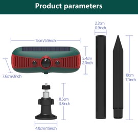 Solar Motion Sensor Alarm Outdoor - 13 Sounds Barking Dog Gunshot 129db*2 Loud Speaker, 4 Working Modes 2 Strobe Lights, Waterproof Motion Detector Siren Indoor, Intruders Escape Quickly