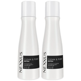 Nexxus Champú y Acondicionador de Viaje, Limpio y Puro - Productos para El Cabello Con Proteína Elastina y Minerales Marinos, Sin Sulfatos, 3 Oz Ea