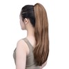 SYXLCYGG Brown Clip in Ponytail Yaki Straight Claw Clip Ponytails