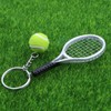 Kisangel Mini Tennis Racket Keychain Key Ring Decorative Tennis Ball