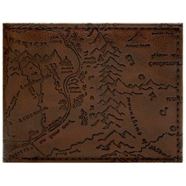 Aragorn Lord of The Rings Gondor Mordor Realm Map Brown ID and Card Bi-Fold Wallet, One Size