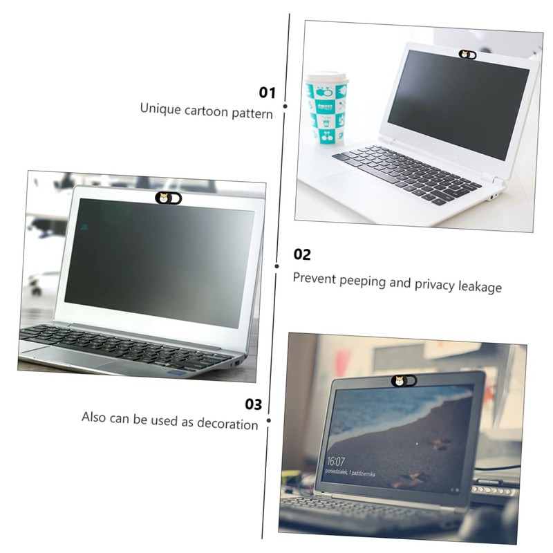 Mobestech 6pcs Webcam Cover Slide Web Cover Dog Pattern Easy