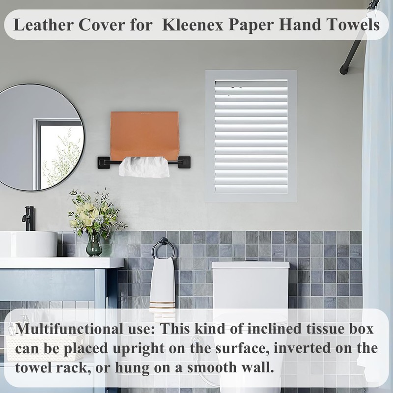 Haecsfl Leather Cover for Disposable Paper Hand Towel Box, Compatible