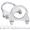 Mardatt 2 pieces 1-3/4 inch (45 mm) exhaust U-clamp, silencer