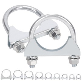 Mardatt 2 pieces 1-3/4 inch (45 mm) exhaust U-clamp, silencer U-bolt clamp, U bolt saddle exhaust clamp, U bolt exhaust tip, exhaust hook, exhaust clip, U bolt clamp for exhaust system