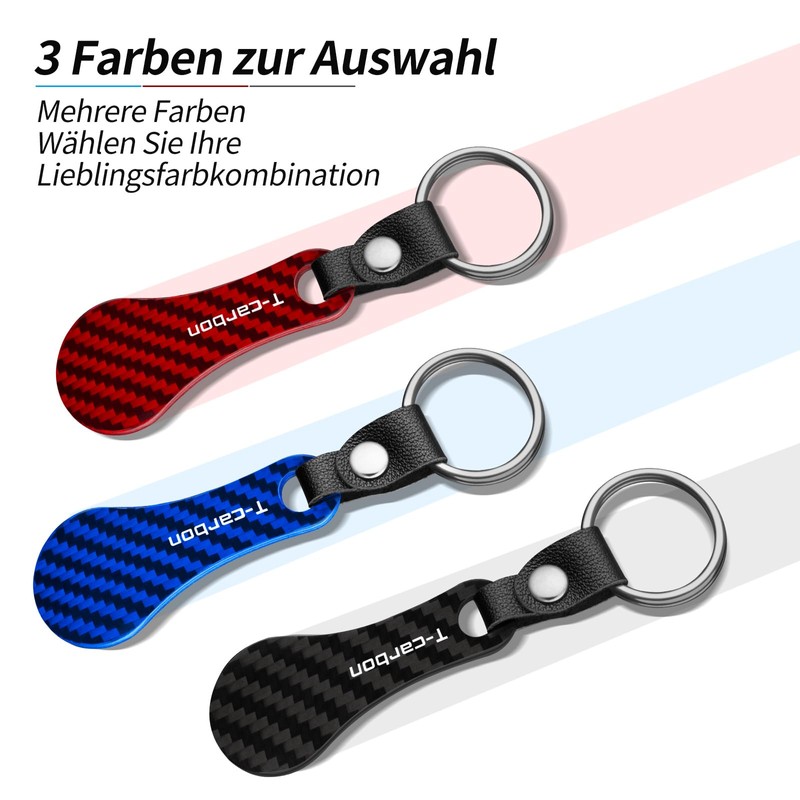 T-carbon Shopping Chip Keyring, Blue 2, Unit size