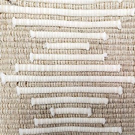 Ojai Cream Cotton Vibe Bohemian Pillow 20x20 Square Complete with Pillow Insert