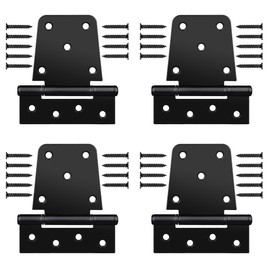 3.5 Inch Heavy Duty Gate Hinges, 4 Pack Black Iron Extra Thick T Door Hinges, Gate Hardware Kit for Indoor Outdoor, Shed, Wooden Fences, Vinyl Fence, Barn Door, Garage (Screws Included)