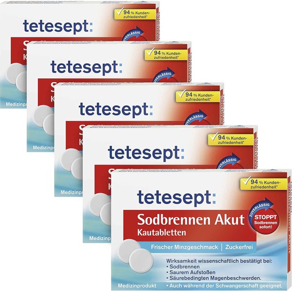 Tetesept Acute Heartburn Chewable Tablets Pack of 5 (5 Packs