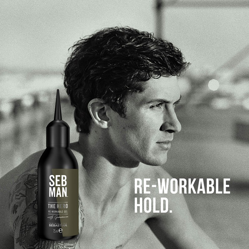 SEB MAN The Hero, Men's Re-Workable Gel, 2.5 oz.