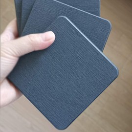 Diatomaceous Earth Coaster Set, Non-Asbestos Tested, Water Absorbent, Quick Drying, Square Type (Set of 4) (Black)