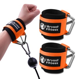 J Bryant Neoprene Padded Wrist Straps with Adjustable Triangle Velcro and Secure Cuff Design for Cable Machines Workouts Strength Training