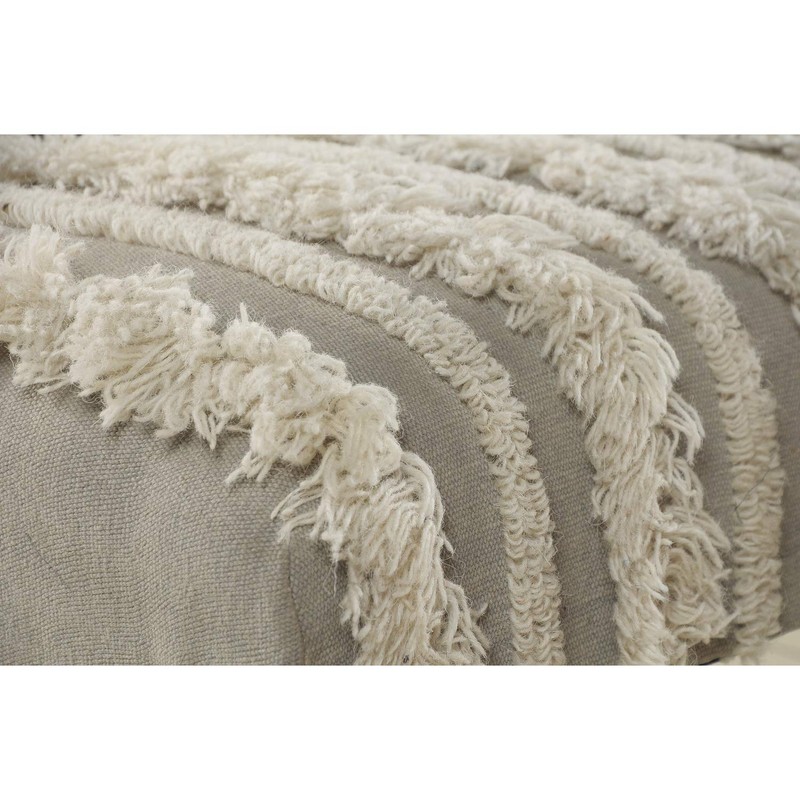 LR Home Cream Tufted Upholstered Bench for Bedroom or Living