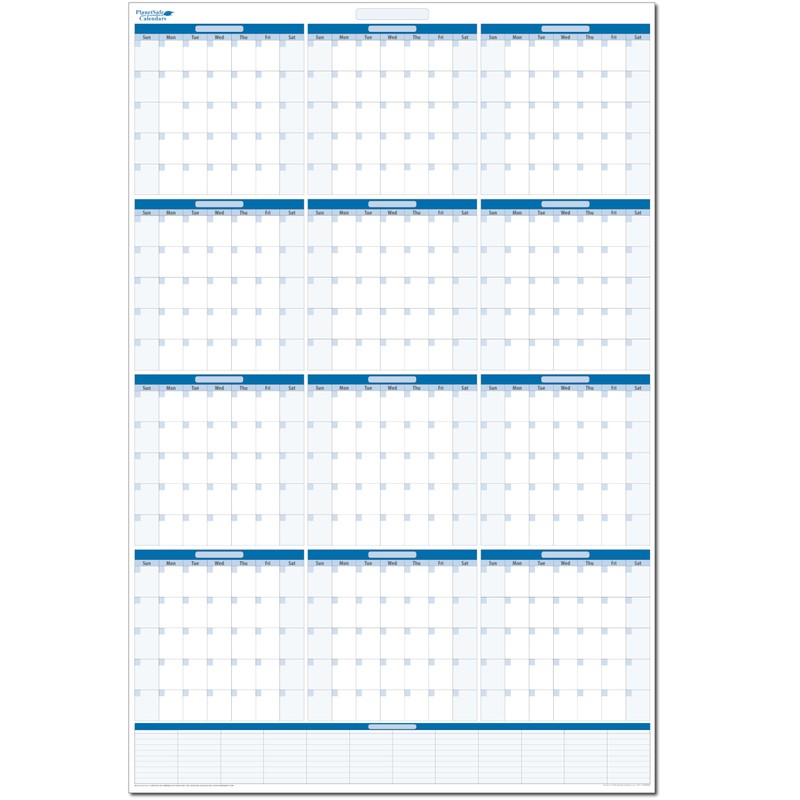 Green Dry-Erase Undated 12 Month Horizontal No Months 36"t X