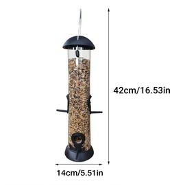 AIMALL Outdoor Hanging Bird Feeder, Removable and Windproof Automatic Feeder with Durable Plastic Material, Easy-to-Clean, for Garden and Backyard Use – 5.51in x 16.53in
