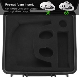 ZENACCE Hard Carrying Case Compatible with Meta Quest 3S / Quest 3 VR Headset with Original Strap, Waterproof Travel Case Holds Controller and Accessories, Not Compatible with Elite Strap