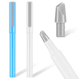2 Pcs DIY Diamond Painting Parchment Paper Cutter Precision Craft Ceramic Blade Knife Pen for Cutting Paper Art with Replaceable Blade (Blue, White)