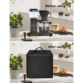 Coffee Maker Cover for Technivorm Moccamaster 53930 KBGV 10-Cup Coffee Machine 40OZ Heavy Duty Thickened Waterproof Protective Nylon Case ,Black