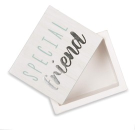 Pavilion Gift Company Special Friend Trinket Box, White, Blue, Silver