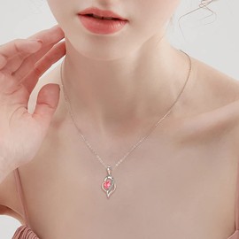 Suyi Sterling Silver Necklace Heart Necklace Cubic Zirconia Pendant Necklaces for Women, Cubic Zirconia Sterling Silver, Sterling silver