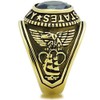 YourJewelleryBox Mens gold navy ring sapphire usa blue signet pinky