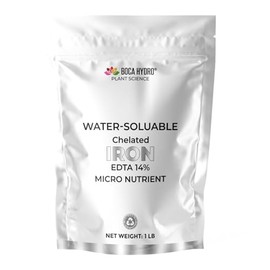 Boca Hydro Chelated Iron EDTA 14% Water Soluble Plant Food for All Plants, Vegetables, Flowers and Trees. (1 Lb)