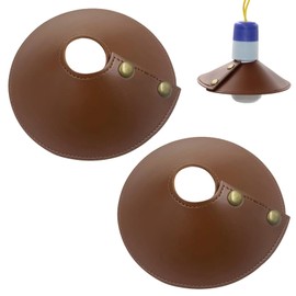 SquEqu 2 Pack Tent Lamp Shades PU Leather Detachable Camping Lights Lampshades Lamp Cover Lampshade for LED Camping Lantern Hanging Tent Light Bulbs Emergency Lights E26 Pigtail Lamp Holder Socket