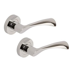 Excel Flex Passage Door Handles, Polished Chrome, Round Rose