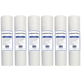 6-Pack Replacement for Watts VIH34APC Polypropylene Sediment Filter - Universal 10-inch 5-Micron Cartridge Compatible with WATTS PREMIER 500223 WH LD WHOLE HOUSE FILTER by IPW Industries Inc