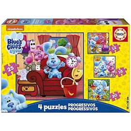 Educa - Blue's Clues & You, 4-in-1 Puzzle Set with 12-25 Pieces for Children from 3 Years, Children's Puzzle (19398)