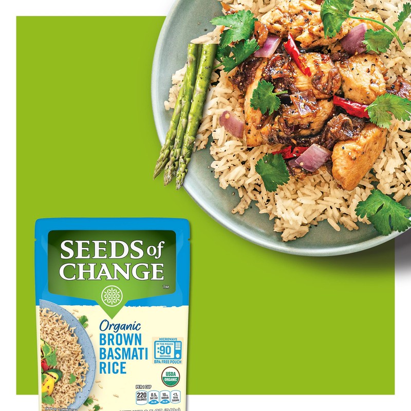 SEEDS OF CHANGE Organic Brown Basmati Rice, Microwaveable Ready to