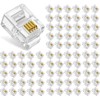 fogman RJ11 6P4C Modular Connectors 100 Pack Gold Plated 6