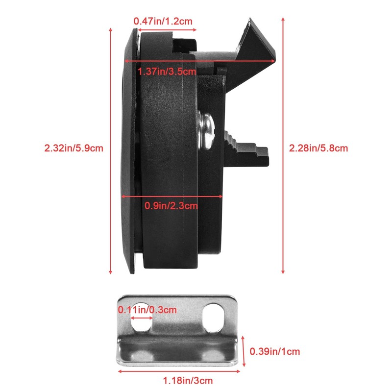 KingBra 4 PCS Round Boat Door Latch, 2.4 Inches Diameter
