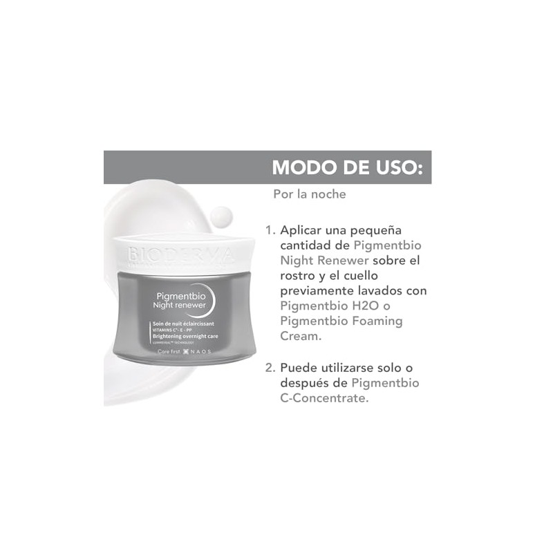 BIODERMA, Regenerador Antimanchas, Pigmentbio Night Renewer, Reduce la Aparición de